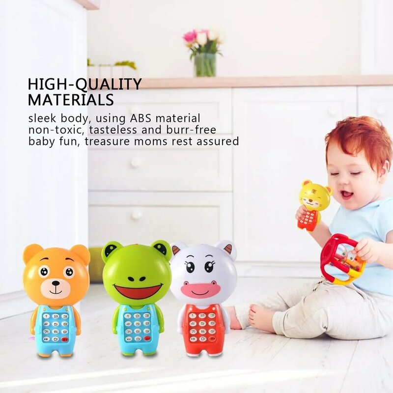 1 Piece Electronic Toy Phone Musical Cute Children Phone Toy Early Education Cartoon Telephone Kid Toys Random Color