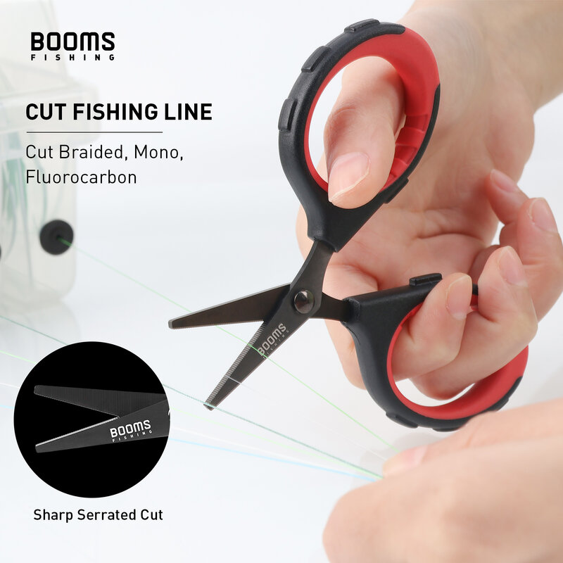 Booms Fishing S05 Braid Wire Scissors Stainless Steel Titanium Coating Antirust Anti-Slip Handle Sharp Fish Line Cutter Tools
