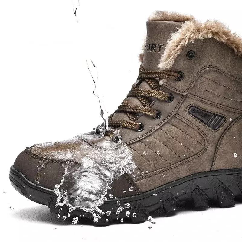 أحذية عسكرية سميكة قطيفة مضادة للماء للرجال ، أحذية تسلق الجبال ، مريحة ، الثلج ، التدريب ، العمل ، في الهواء الطلق ، الموضة ، 2024