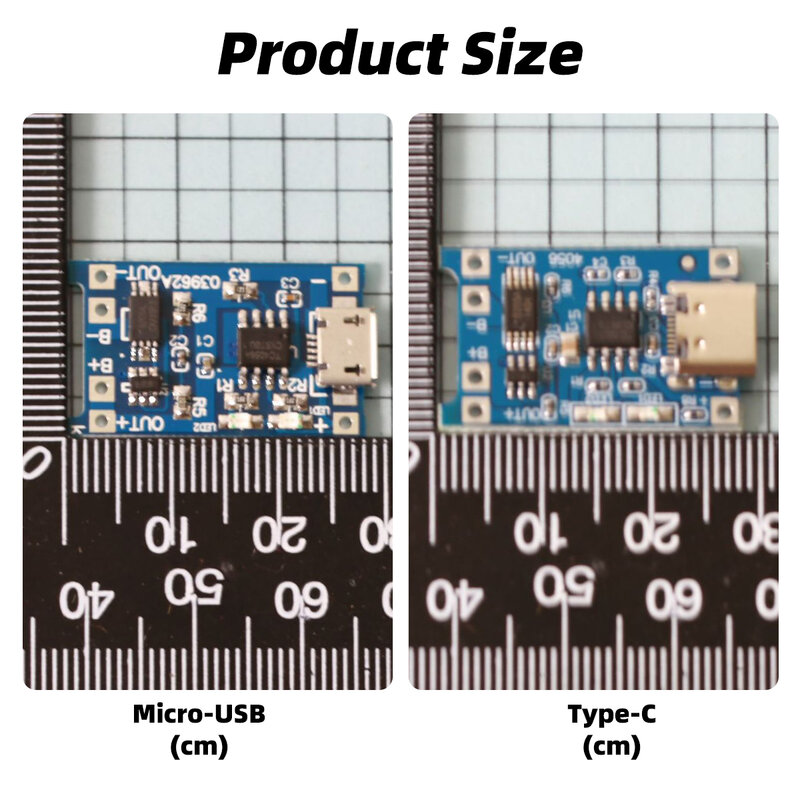 แผงชาร์จแบตเตอรี่ลิเธียมไมโคร USB 1A 5V 18650 TP4056ชนิด Type-C 1/5/10ชิ้นแผงชาร์จพร้อมระบบป้องกันฟังก์ชั่นคู่1A DIY
