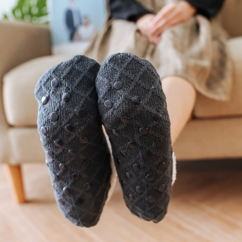 Домашние зимние шерстяные носки, женские утепленные теплые носки для дома, спальни, тапочки, мужские Нескользящие теплые носки для ног, Тапочки