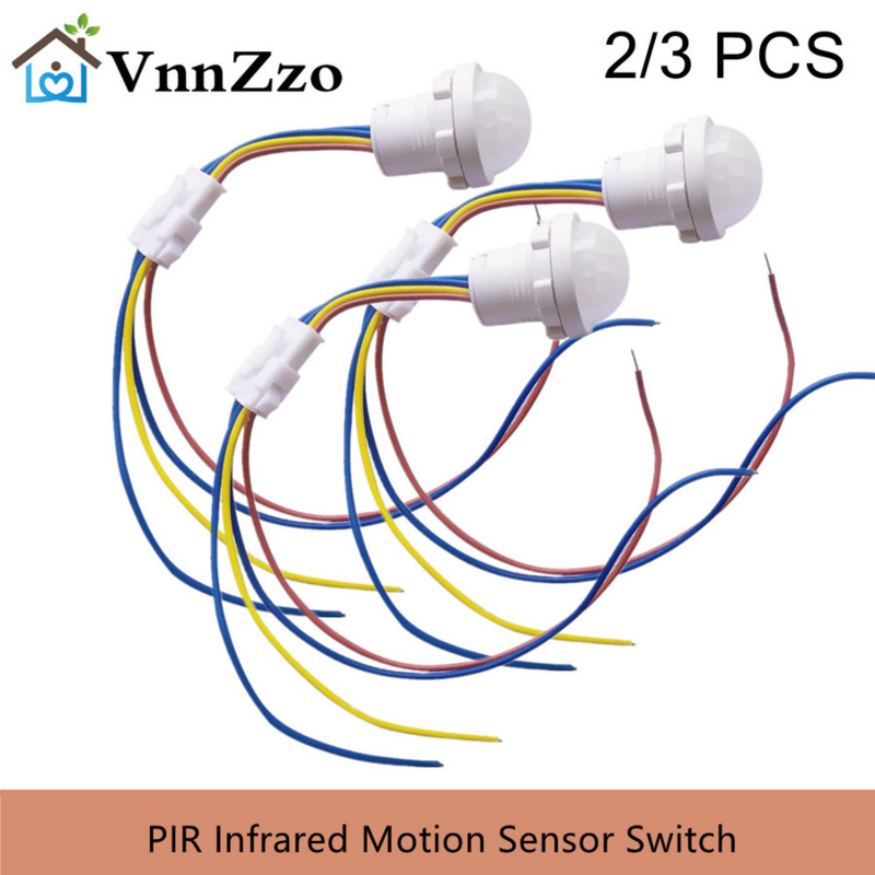 미니 PIR 센서 감지기 스마트 스위치, LED PIR 적외선 모션 센서 감지, 자동 센서 조명 스위치, 110V, 220V, 2/3 개