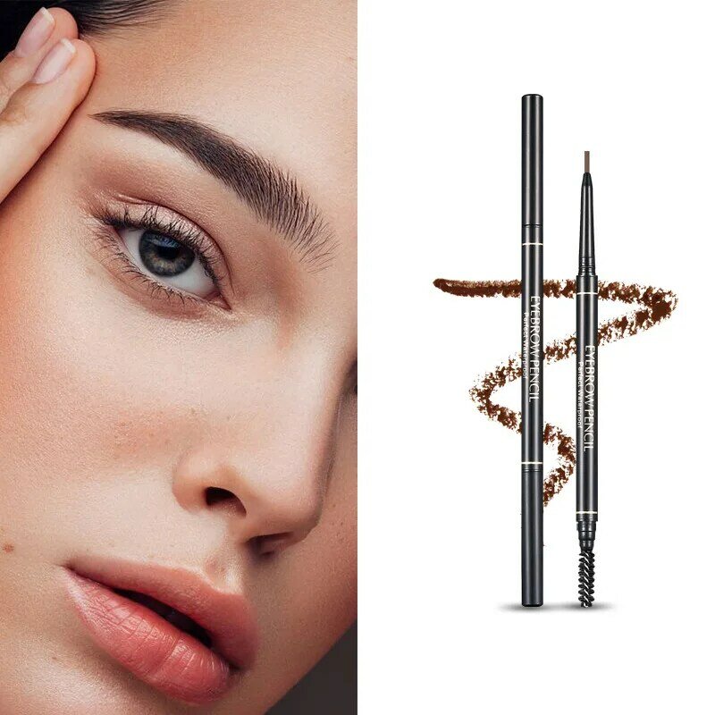 1.5mm fine eyebrow pencil with double head automatic rotation, one line eyebrow pencil waterproof and makeup free makeup pen