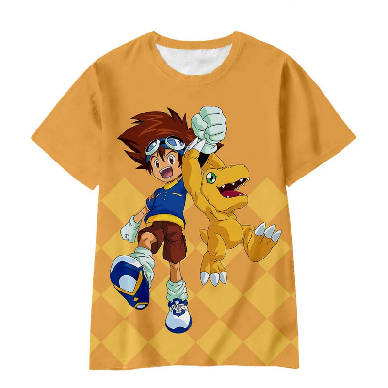 Camiseta Monstros Digitais Unissex, Aventura Digimon, 3D Print, Anime, Casual, Harajuku, T-shirt Hip Hop, Tops Masculinos e Femininos, Nova Moda