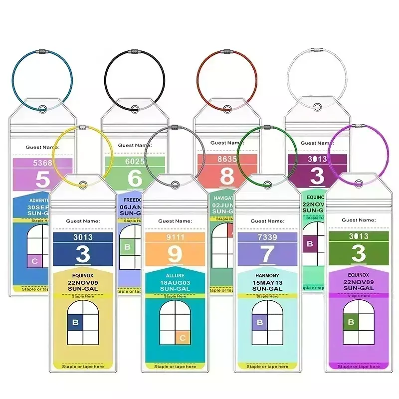 8pcs Cruise Luggage Tags Metal Loop Clear Tags Cruise Travel Accessories