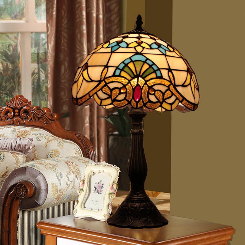 Lámpara de mesa de estilo européen par dormitorio, iluminación decorativa de estilo Rétro estilo Pastorale americano cafetería