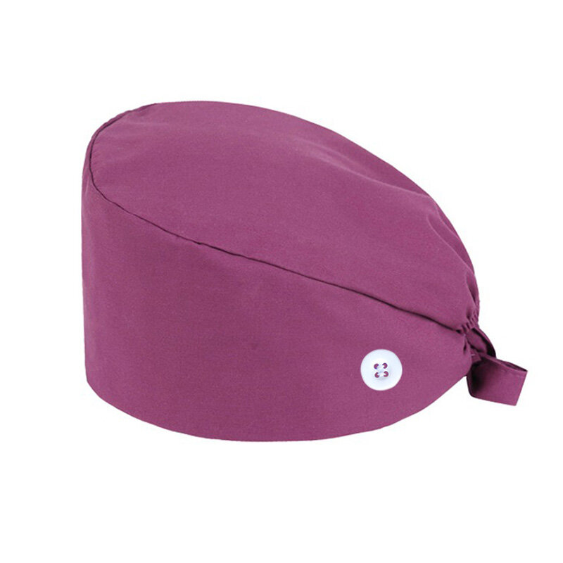 Solid Color Scrubs Cap Adjustable Cotton Surgical Hats Nurse Uniform Accessories Unisex Hospital Beauty Store Work Caps