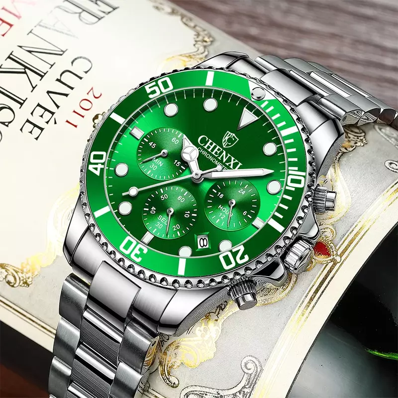 Populaire Groene Mannen Jurk Horloges Waterdicht Fashion Casual Zaken Horloge Voor Mannen Luxe Classic Ontwerp Man Klok Gift
