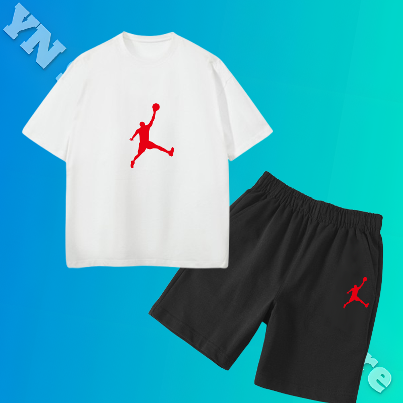 Conjunto de ropa deportiva para niños y niñas, pantalones cortos estampados, Sudadera con capucha de manga corta, Moda Infantil, 4-14 años