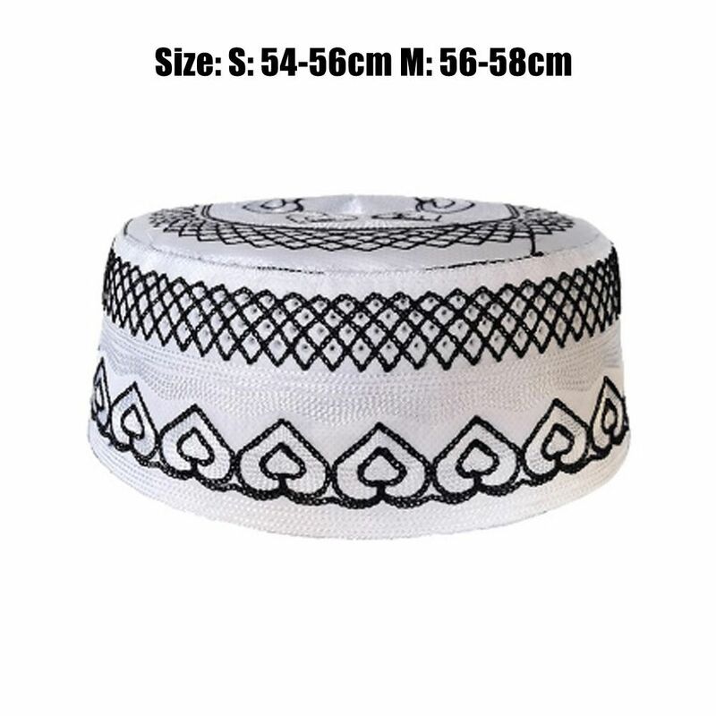 Sombrero de oración bordado de algodón, gorro de oración musulmán, suave, amigable con la piel, bordado árabe, transpirable, cómodo