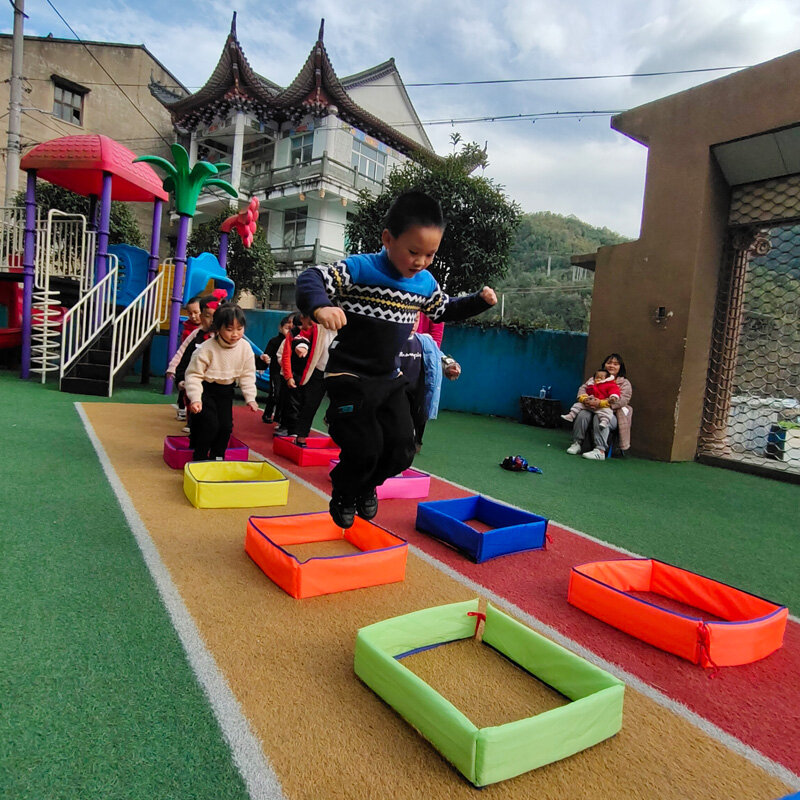 Jump Grid para crianças, jogo ao ar livre, esportes divertidos, jogo de jardim de infância, integração sensorial corporal interessante, jogos de túneis