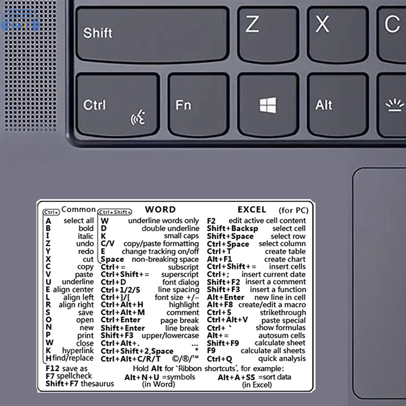 Pegatinas extraíbles adhesivas para teclado de ordenador, pegatina de atajo para teclado de referencia rápida de Windows/Word, 5 piezas