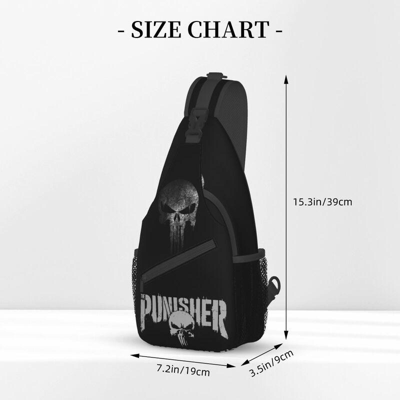 Punisher-Petit sac à bandoulière pour hommes et femmes, poitrine, sac à dos initié, sports de plein air, sacs d'école