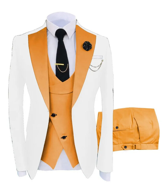 Terno profissional de três peças Groomsmen, jaqueta de negócios, estilo coreano moderno, LE270