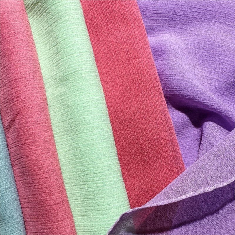 ชุดเดรสผ้าชีฟองผ้าย่นแบบจีนโบราณผ้าชีฟองผ้าย่นนุ่ม75D กระโปรงมีจีบ