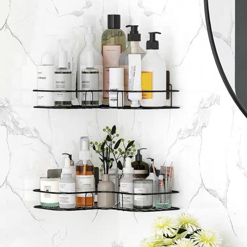 HOShelf-Porte-shampooing pour accessoires de cuisine, étagères d'angle, cadre en fer, caddie de douche, rangement, T1