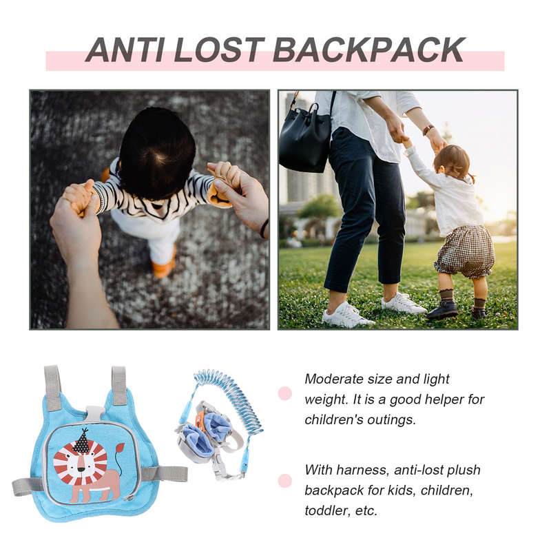 Gilet Anti-perso per bambini zaino per bambini guinzaglio guinzagli imbracatura da polso per bambini con marsupio da passeggio