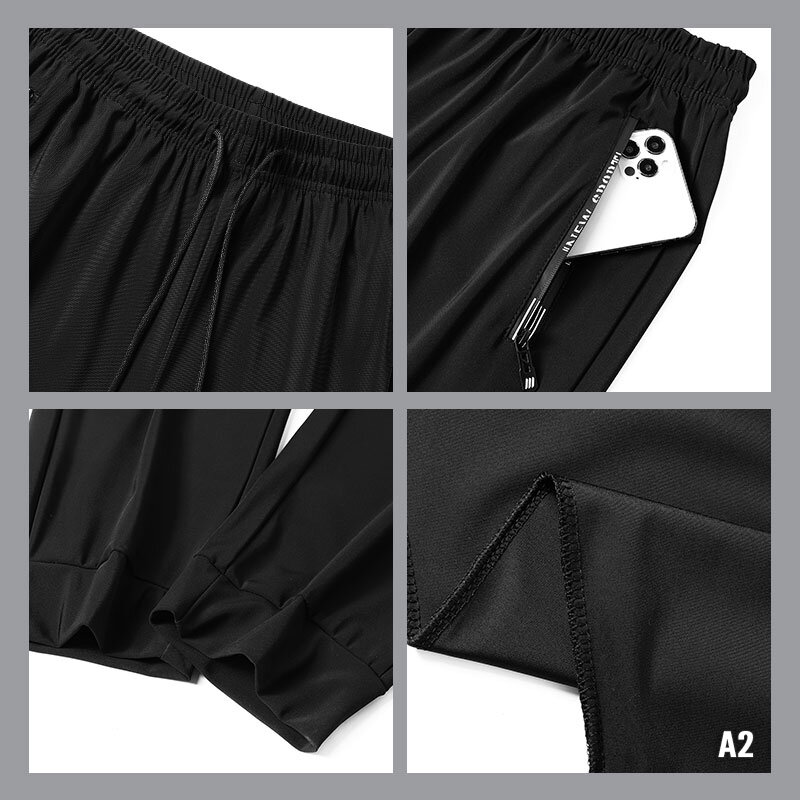 Pantalon de sport avec poches zippées pour homme, leggings de course, de football, d'entraînement, de jogging, de fitness, de survêtement
