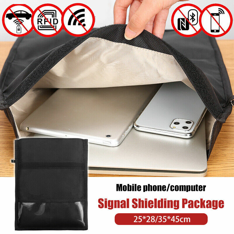 Tas pemblokir Notebook ponsel Laptop Faraday, pemblokir sinyal RF RFID, paket keselamatan pelindung, kantong sikat Anti Maling 35*45cm