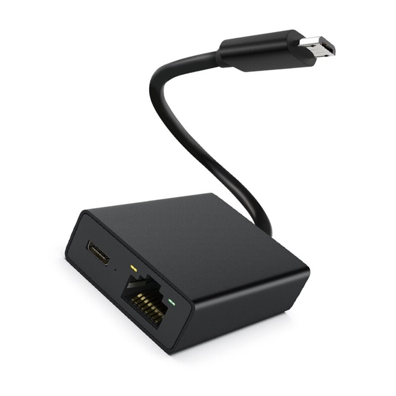 Adapter Ethernet USB Micro Black Ethernet Adapter micro-usb do 100M karta sieciowa do 4K Fire TV Stick włącznik Ethernet Router