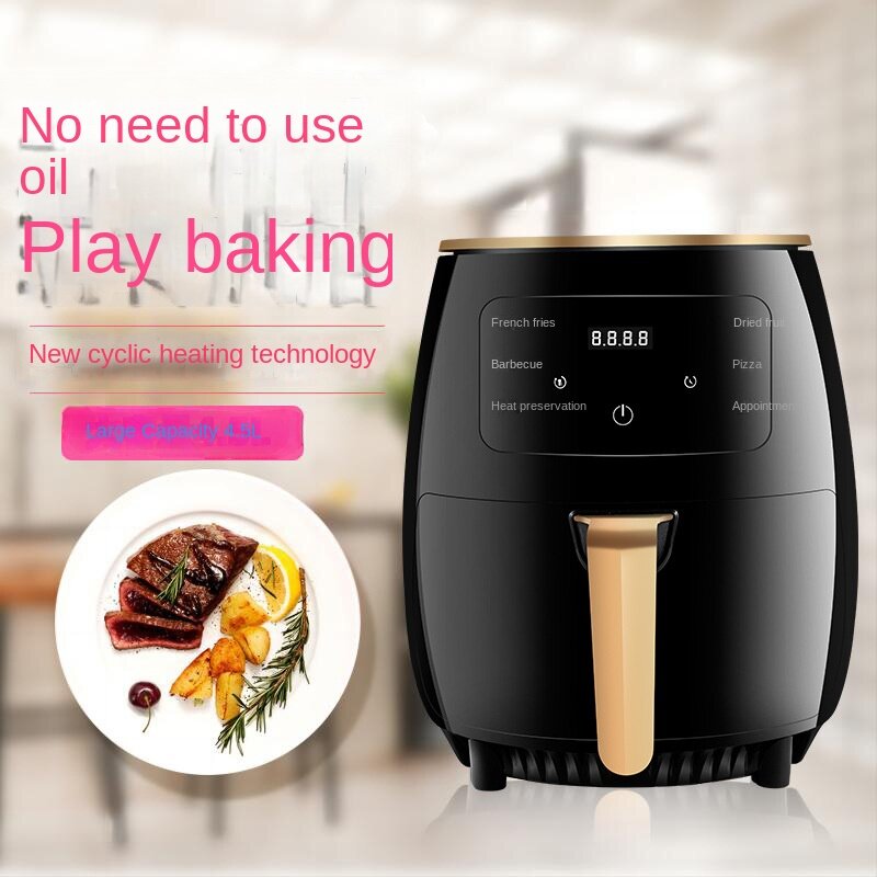 หม้อทอด Air fryer เตาอบไฟฟ้าความจุขนาดใหญ่ระบบสัมผัสอัจฉริยะขนาด4.5 5L ใช้ในครัวเรือนระบบ Ninja footdi