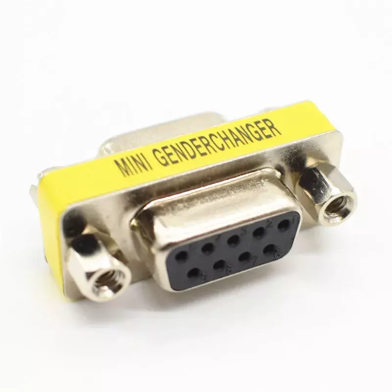 Mini adaptador de modificador de gênero db9 9pin, conector serial rs232