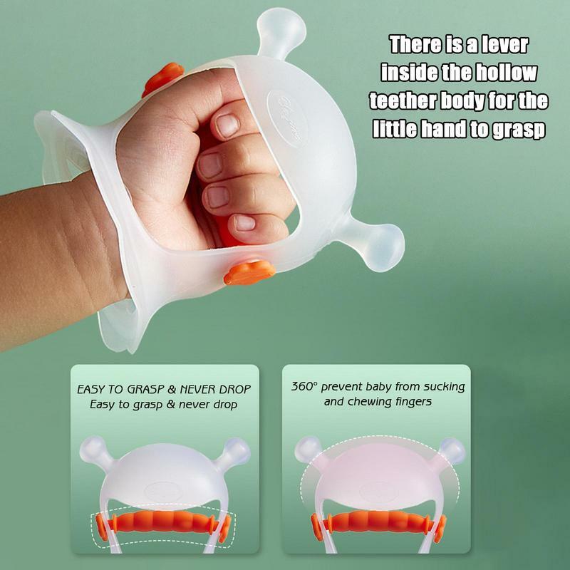 Jouets de dentition en silicone pour bébé, salle plus lente, sûr, main ronde complète, anneau de poignet, jouets à mâcher pour bébé, jouet de dentition