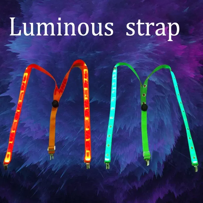 NEW Bow Tie LED Lights Woman Suspenders Hangers for Men Suspenders Festival Party Supplies Glow-in-the-dark Bright Materials