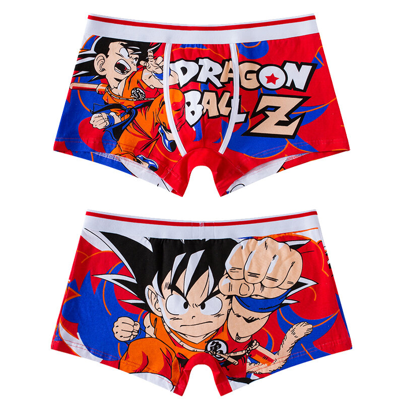 Celana dalam katun kartun pria Dragon Ball, celana dalam Boxer katun kartun Anime, celana dalam kantung bersirkulasi fleksibilitas rajut modis untuk pria