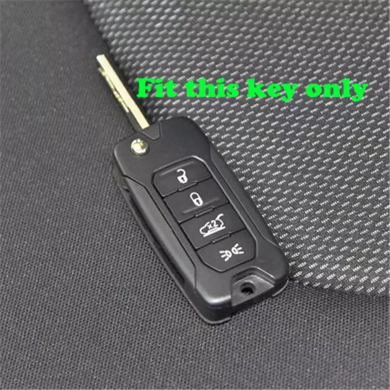 ZAD 실리콘 고무 자동차 키 케이스 커버 FOB, 지프 레니게이드 하드 스틸 2016 플립 접이식 리모컨, 4 단추 키리스
