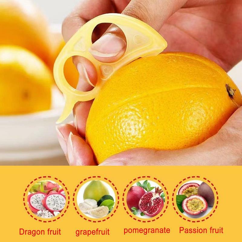Alat pengupas buah jeruk praktis, pengiris dan pengiris buah Lemon nyaman cincin lubang ganda dapur 1 buah