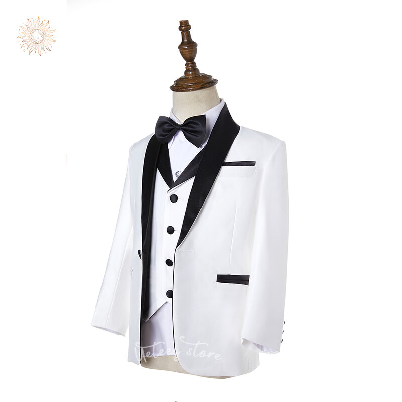 Toddler Boy Outfits 3 Pieces Solid Jacket Pants Vest Boys' Suits Boys Wedding Party Outfit Kids Tuxedo Suits for Boys