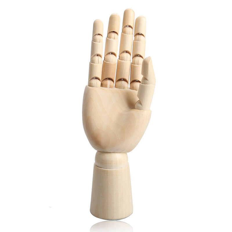Mannequin de main droite articulé d'artiste en bois, cadeau d'alternatives d'art, main de croquis, décoration flexible, 186mm