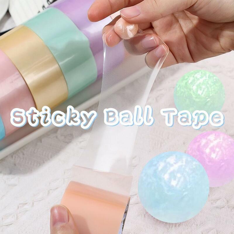 1 rollo de cintas adhesivas de bola, cinta colorida para el estrés, relajante, bricolaje, juguete relajante, regalo divertido