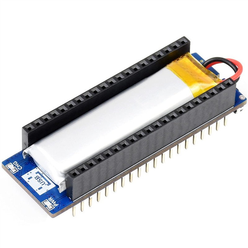 Waveshare UPS Módulo B para Raspberry Pi Pico Board, Bateria de Monitoramento de Alimentação Ininterrupta Via I2C Bus, Design Empilhável