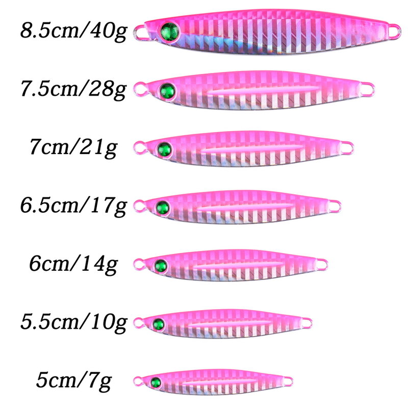 Señuelos de cuchara de Metal para pesca en el mar, cebo Artificial de 7G, 10G, 14G y 17G, aparejos de pesca de lubina superdura, lote de 5 unidades