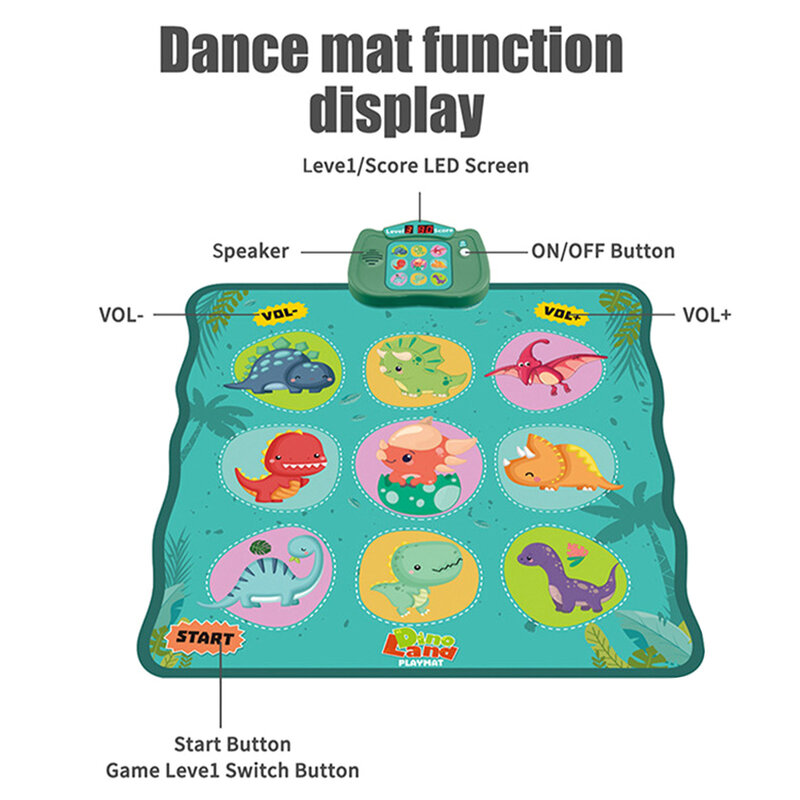 Almofadas de dança para jogos de esportes familiares, Kids Music Dancing Mat Brinquedos, Baby Playmats, tapete educativo, Step Play Mat para crianças