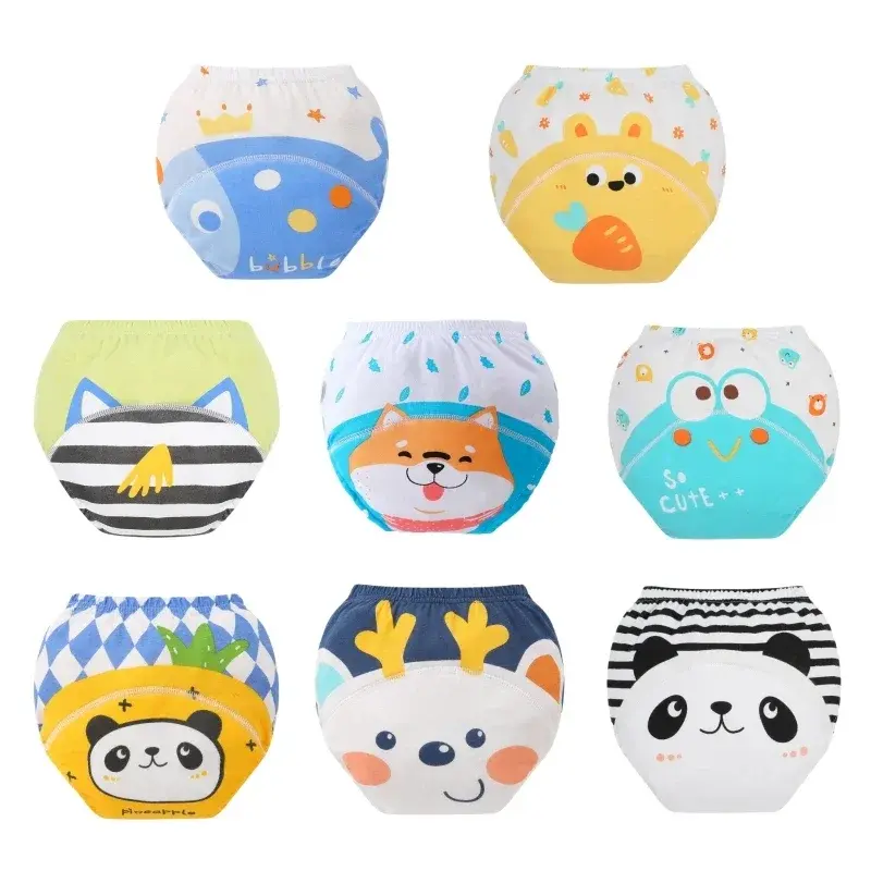 8PC Diapers Panties Baby Potty Training Pants Children's Cotton Urine-proof Underwear Abstain From Diaper  Shorts