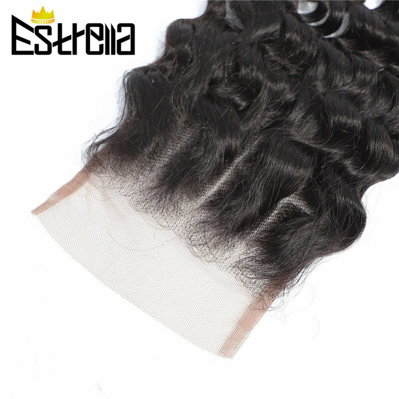 Deep Wave 3 Bundles With Closure Peruvian Human Hair Bundles With 4×4 Lace Closure 100% Human Hair Bundles With Closure 220g/lot