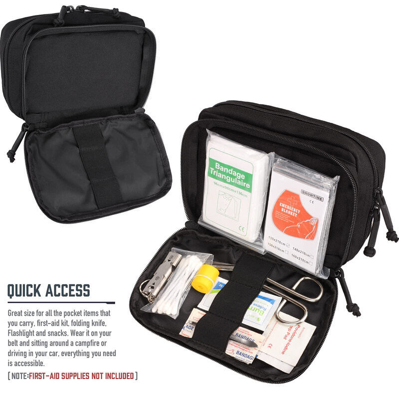 Molle-Bolsa de primeros auxilios para caza, senderismo, acampada, supervivencia, bolso médico táctico EMT EDC, herramienta de utilidad