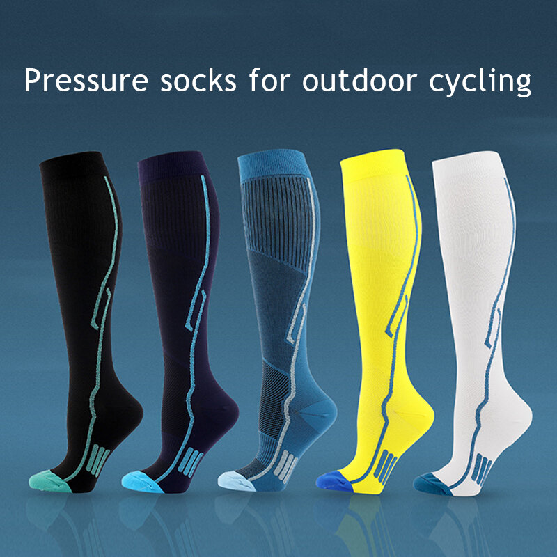 Meias de compressão respirável para homens meias de patinação ao ar livre esportes ciclismo veias varicosas thermoskken diabetes longo