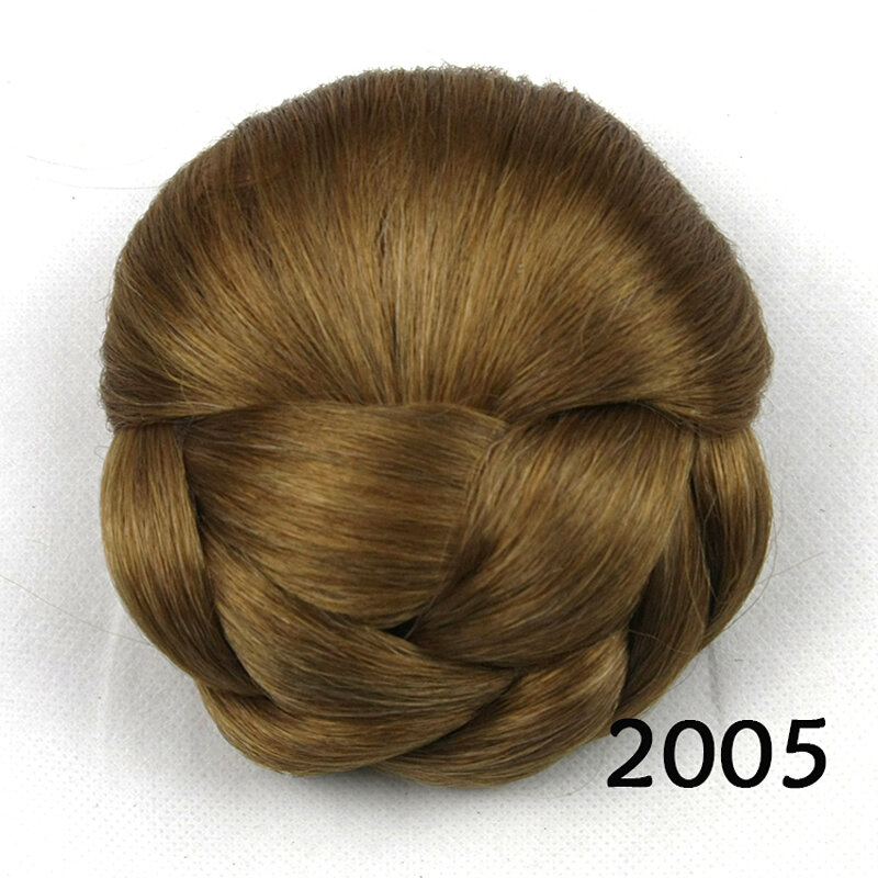 Damska fryzura Chignon do przedłużania włosów czarno-brązowa Updo włosy Clip-In