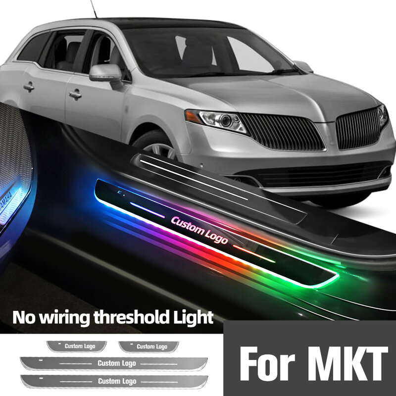 For Lincoln MKT 2010-2018 2014 2015 2016 2017 Car Door Sill Light Customized Logo LED Welcome Threshold Pedal Lamp Accessories