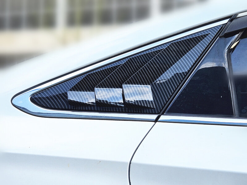 แผ่นบานเกล็ดด้านข้างสำหรับรถยนต์ฮุนได9th โซนาต้า2016-2020แผ่นบานเกล็ดสติกเกอร์ช่องระบายอากาศอุปกรณ์เสริมคาร์บอนไฟเบอร์