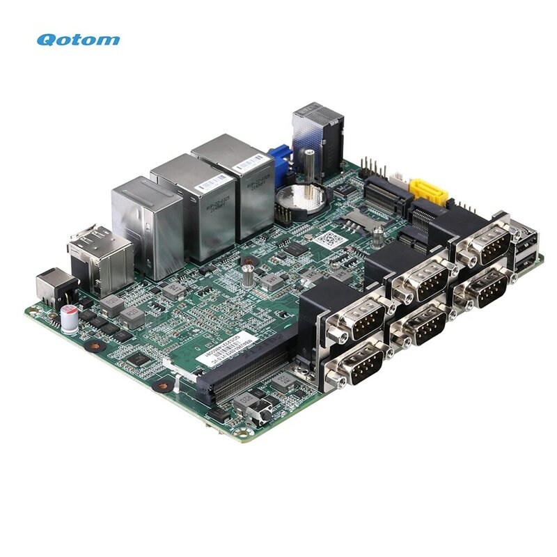 Qotom-بدون مروحة كمبيوتر صناعي صغير المعالج ، Q1077X مع i7-10710U الأساسية ، على متن الطائرة ، ذاكرة التخزين المؤقت 12 متر ، 6 النوى ، 4.70 جيجا هرتز ، Mini ، i7