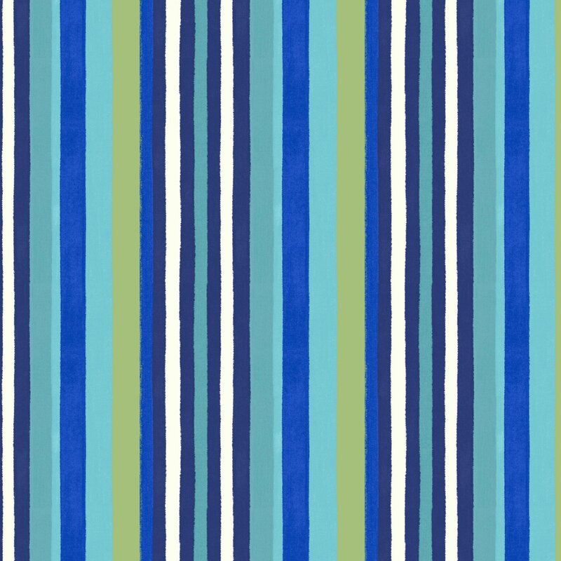 48" x 24" Turquoise Stripe Rectangle Outdoor 2-Piece Deep Seat Cushion