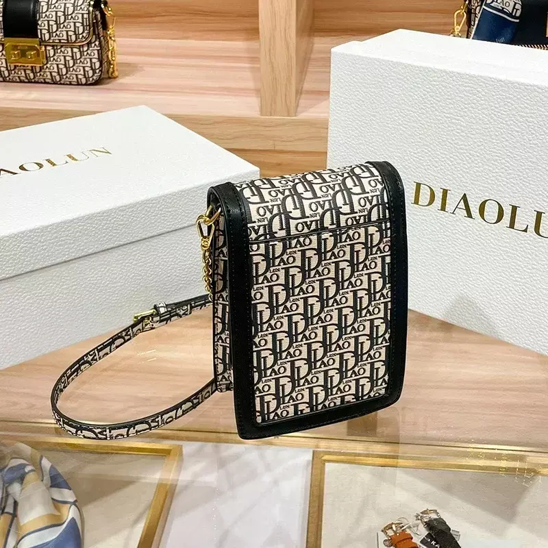 Famous Designer Luxury Brand Mobile Phone Bag Mini Chain Buckle Shoulder Messenger Bags High Quality Women Purse And Handbag