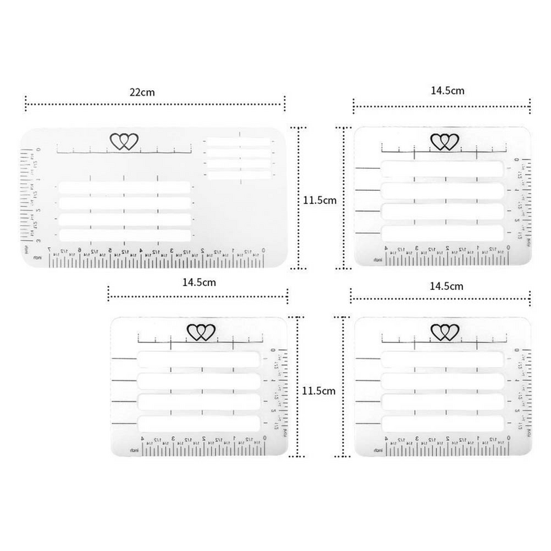 Plantillas de carta de guía de dirección de sobre de estilo 4 piezas, adecuadas para una amplia gama de plantillas de tarjetas de carta de pintura de sobre