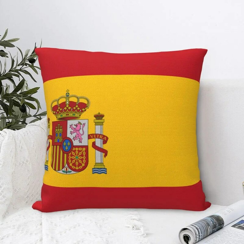 غطاء وسادة مربع مع علم إسبانيا للأريكة