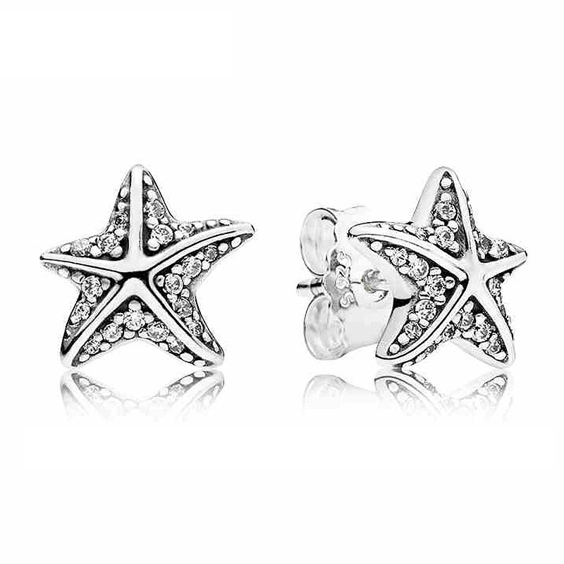 925 Sterling Silver Vintage Allure Forever Circle Signature Dazzling Daisy Earring With Crystal For Women Gift Fashion Jewelry